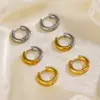 Wholesale PVD Coated 18K Gold Plated Color Block 304 Stainless Steel Simple Style Waterproof Non Tarnish Earrings