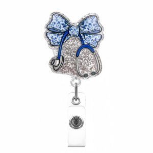 Blue stethoscope bow