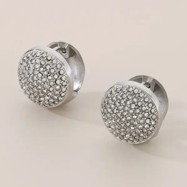 Wholesale Ion Plating (IP) 18K Gold Plated Round 304 Stainless Steel Vintage Style Simple Style Waterproof Non Tarnish Earrings