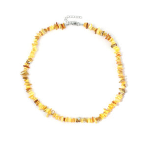 Yellow irregular gravel necklace