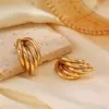 Wholesale Ion Plating (IP) 18K Gold Plated Solid Color 304 Stainless Steel Simple Style Classic Style Waterproof Non Tarnish Ear Studs