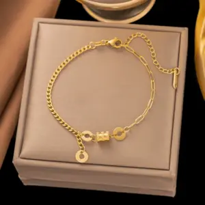 22【E2106】Small Waist Tassel Bracelet / Gold