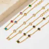 Wholesale PVD Coated Real Gold Plated 16K Gold White Gold Plated Gold Plating Round 304 Stainless Steel Simple Style Waterproof Non Tarnish Bracelets Anklet