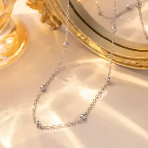 Ball O Chain 40+5cm-Steel Color / A Bundle of One Hundred Pieces Without Packaging