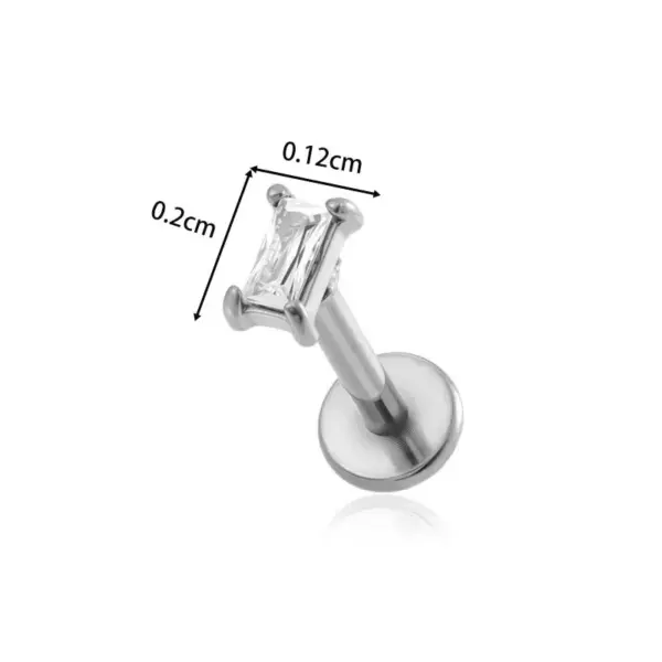 Wholesale Fashionable Geometric Stainless Steel Zircon Screw Ear Bone Studs Style Lip Studs Piercing Jewelry For Women