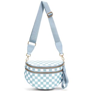 Blue and white checkered / 28*11*22cm