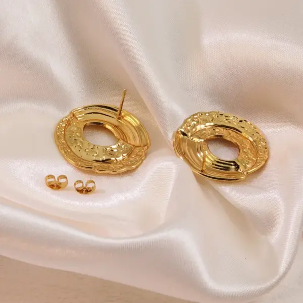 Wholesale 1 Pair Vintage Style Sweet Classic Style Irregular Geometric Irregular 304 Stainless Steel Imitation Gold Electroplating Ear Studs