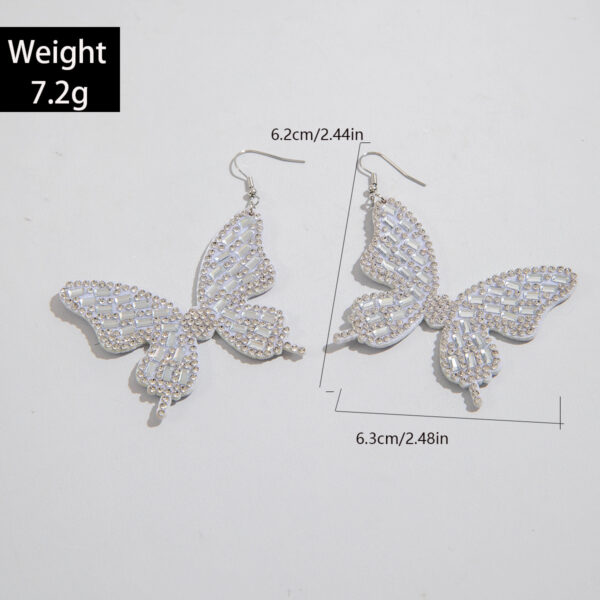 Wholesale Diamond-Encrusted Large Butterfly Earrings
