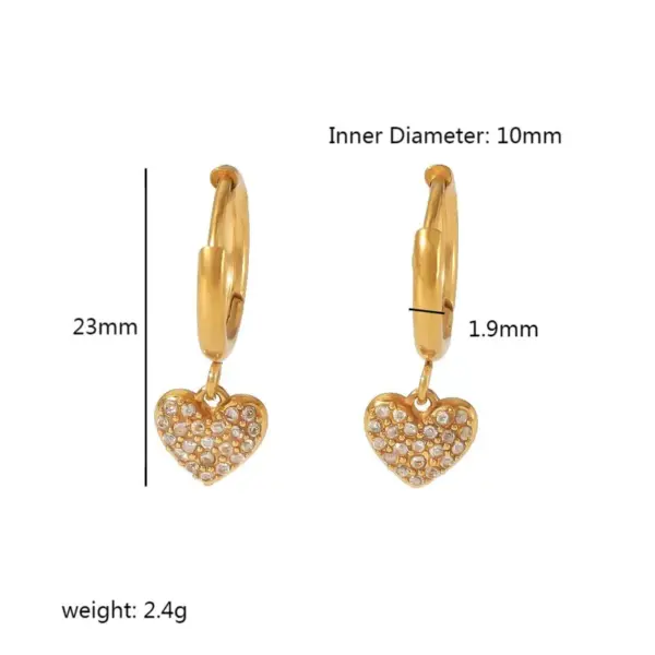Wholesale PVD Coated Real Gold Plated Hexagram Heart Shape Eye 304 Stainless Steel Streetwear Waterproof Non Tarnish Drop Earrings