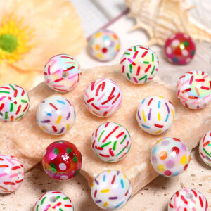 Wholesale Colorful polka dot acrylic DIY beads