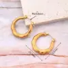 1 Pair/Package Casual Vintage Style Simple Style U Shape Solid Color Lines Irregular Polishing Plating 304 Stainless Steel 18K Gold Plated Earrings