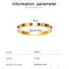 304 Stainless Steel Simple Style Plating Geometric Zircon Bangle