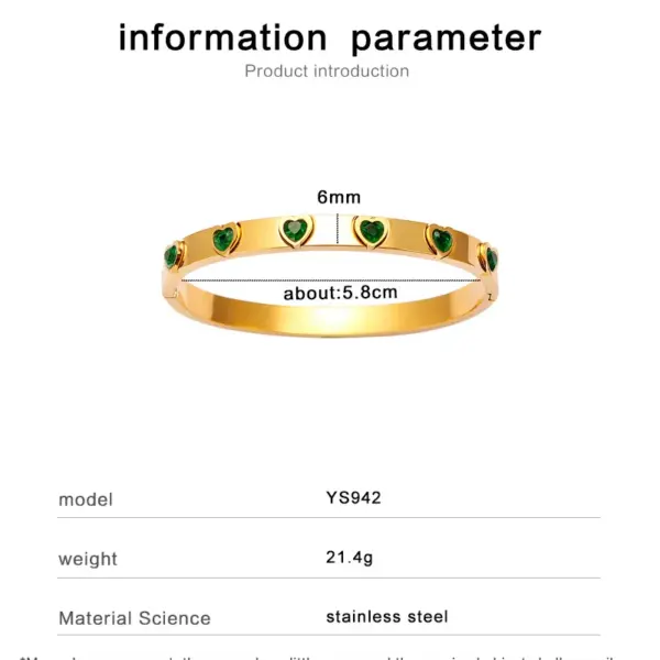 304 Stainless Steel Simple Style Plating Geometric Zircon Bangle
