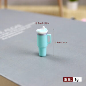 Mint green straw water cup