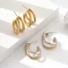 1 Pair Sweet Simple Style Classic Style Geometric 201 Stainless Steel 18K Gold Plated Ear Studs