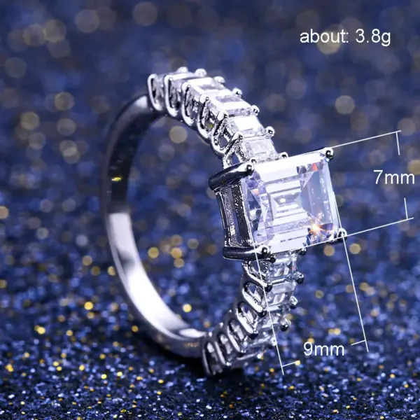 Wholesale New Square Zircon Rings Fashion Ladies Copper Zircon Hand Jewelry