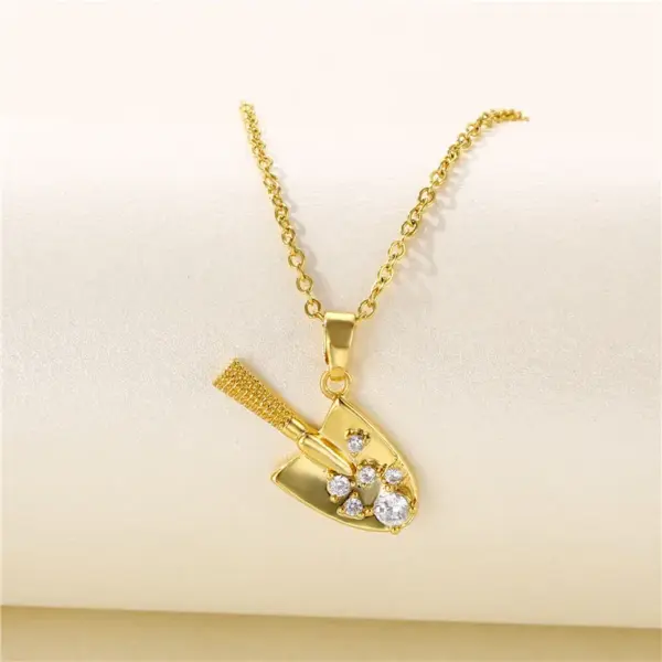 Wholesale Water Plating Vacuum Plating Real Gold Plated 18K Gold Geometric Circle Flower 304 Stainless Steel Titanium Steel Artistic Waterproof Non Tarnish 201 Stainless Steel Pendant Necklace