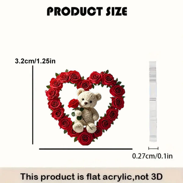 Wholesale Acrylic Rose Bear Heart Earrings Elegant Party Accessories Valentine's Day/Mother's Day Fashion Accessories