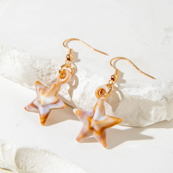 Wholesale European and American Cross-Border Summer Beach Style Acrylic Starfish Shell Earrings Geometric Personalized Scallop Pendant Earrings