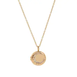 round Moon Open and Close Necklace