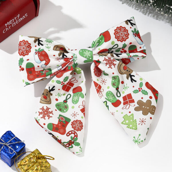 Wholesale Fabric knotted gift pine snowflake striped plaid solid color knotted wide-brimmed hair clip