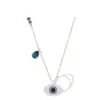 Wholesale High Version Heartbeat Collarbone Chain Demon Eye With Swarovski Elements Crystal Bow Gold 304 Stainless Steel Necklace