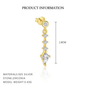 E4676-gold color/single / 925 silver