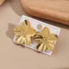 Wholesale 1 Pair/Package Casual Modern Style Simple Style Starfish Flower Rectangle Polishing 304 Stainless Steel 18K Gold Plated PVD Coated Earrings