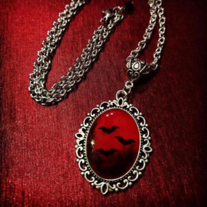 oly-c0ec96531de1332d4c93b30a2ad50b52 Wholesale Cross-border Hot Gothic Blood and Bat Dracula Inspired Resin Necklace Pendant Necklace Factory