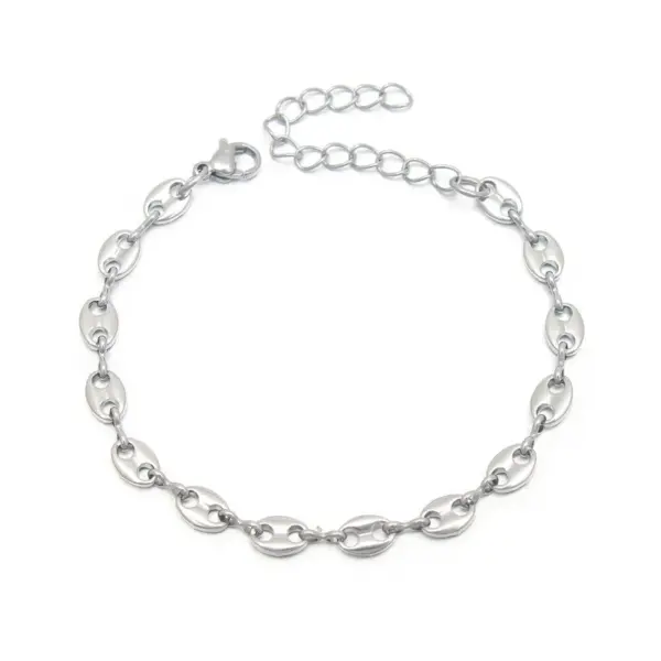 Wholesale Simple Style Geometric 304 Stainless Steel 18K Gold Plated Bracelets In Bulk