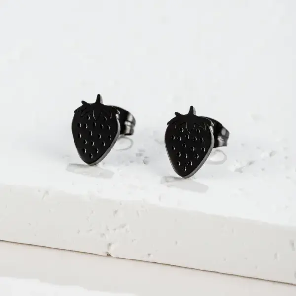 PVD Coated 18K Gold Real Gold Plated Mermaid Apple Strawberry 304 Stainless Steel IG Style Modern Style Sweet Waterproof Non Tarnish Ear Studs