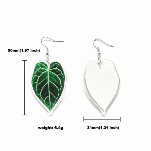 Wholesale Creative Temperament Exaggerated Acrylic Love Green Powder Leaf Turtle Leaf Summer Holiday Personalized Earrings