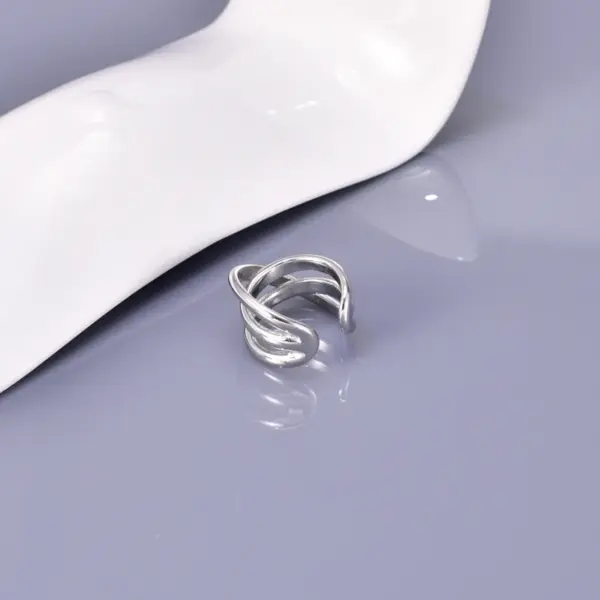 Wholesale 304 Stainless Steel Solid Color PVD Coated 18K Real Gold Plated Simple Style Waterproof Non Tarnish Plating Gold Open Rings