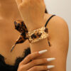 Wholesale Spicy Leopard Print Ribbon Alloy Bracelet for Women