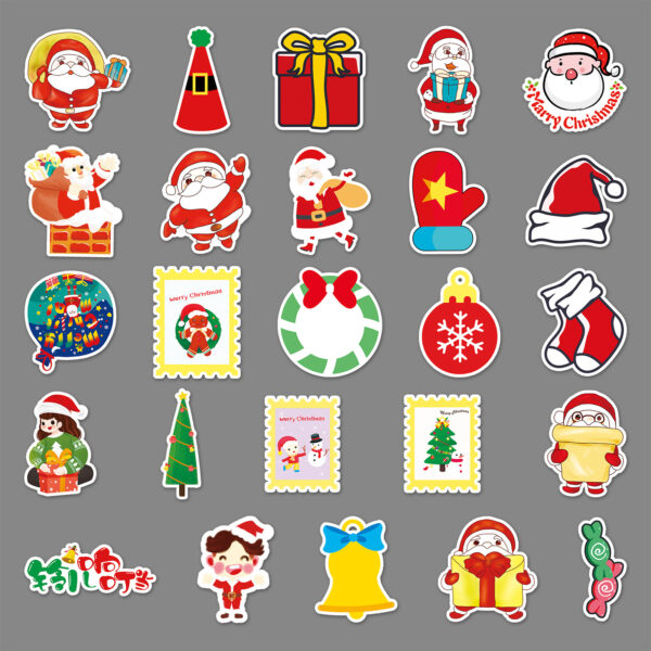 Wholesale 100 pcs/pack Christmas Graffiti Holiday Creative DIY Sticker Waterproof