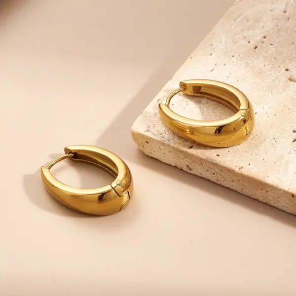 Wholesale 304 Stainless Steel Vacuum Plated Gold C Shaped O Shaped U Shaped Earrings Fashionable Modern Casual Everyday Earrings For Women