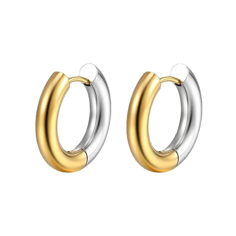 Wholesale 1 Piece Simple Style Geometric Round Plating Titanium Steel Earrings