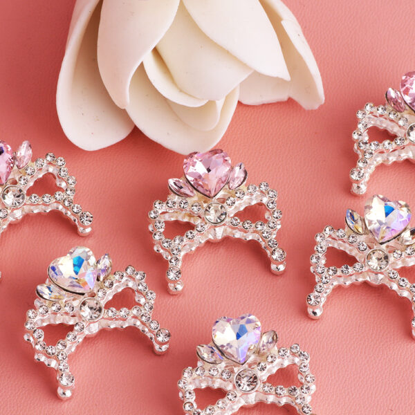 Wholesale Alloy love crystal bow crown diamond ball four-way hole beads DIY mobile phone chain key chain bag chain accessories