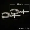 Wholesale Classic Copper Inlaid Zircon Cross Earrings Wholesale