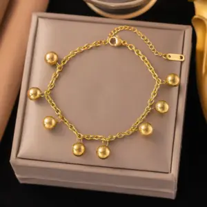 23【E2015】Round Bead Bracelet / Gold