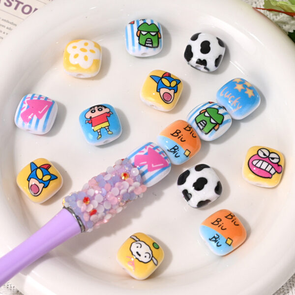 Wholesale Cartoon print cute character beads scattered beads