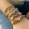 Wholesale PVD Coated 18K Gold Real Gold Plated Devil'S Eye Heart Shape Stainless Steel Retro Commute Waterproof Non Tarnish 304 Stainless Steel Bracelets