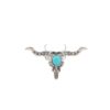 Wholesale Retro ethnic style bull head carved inlaid turquoise alloy ring