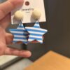 oly-c122bbb02febf717b6fe733834fe55c0 Wholesale Blue Striped Five-inted Star 925 Sier Needle Earrings