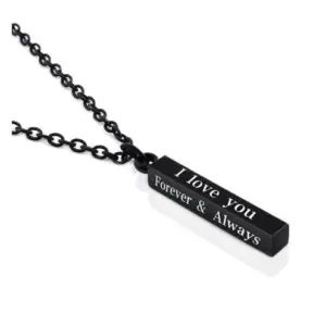 Black Inscription Necklace