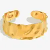 Wholesale PVD Coated Real Gold Plated Solid Color 304 Stainless Steel Retro Simple Style Waterproof Non Tarnish 304 Stainless Steel Bangle