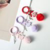 Wholesale Style Simple Handmade DIY Hair Ball Letter Blind Box Cute Grain Pendant Beaded Keychain Mobile Phone Chain Bag Hanging Decoration