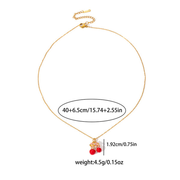 Wholesale Korean Version Hot-Selling Cherry Necklace for Women, Simple and Fashionable Fruit Series Clavicle Chain, Exquisite Light Luxury Temperament Versatile Accessory