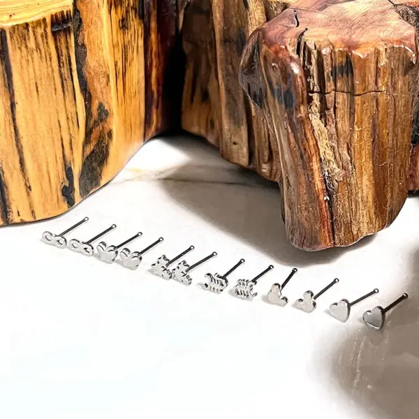 Stainless Steel Nose Nail Nose Ring Nail Piercing Jewelry Fashion Men's And Women's Small Nose Nail Suit Direct Sales Nose Pin