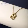 Wholesale 304 Stainless Steel 18K Gold Plated XUPING Simple Style Letter Necklace